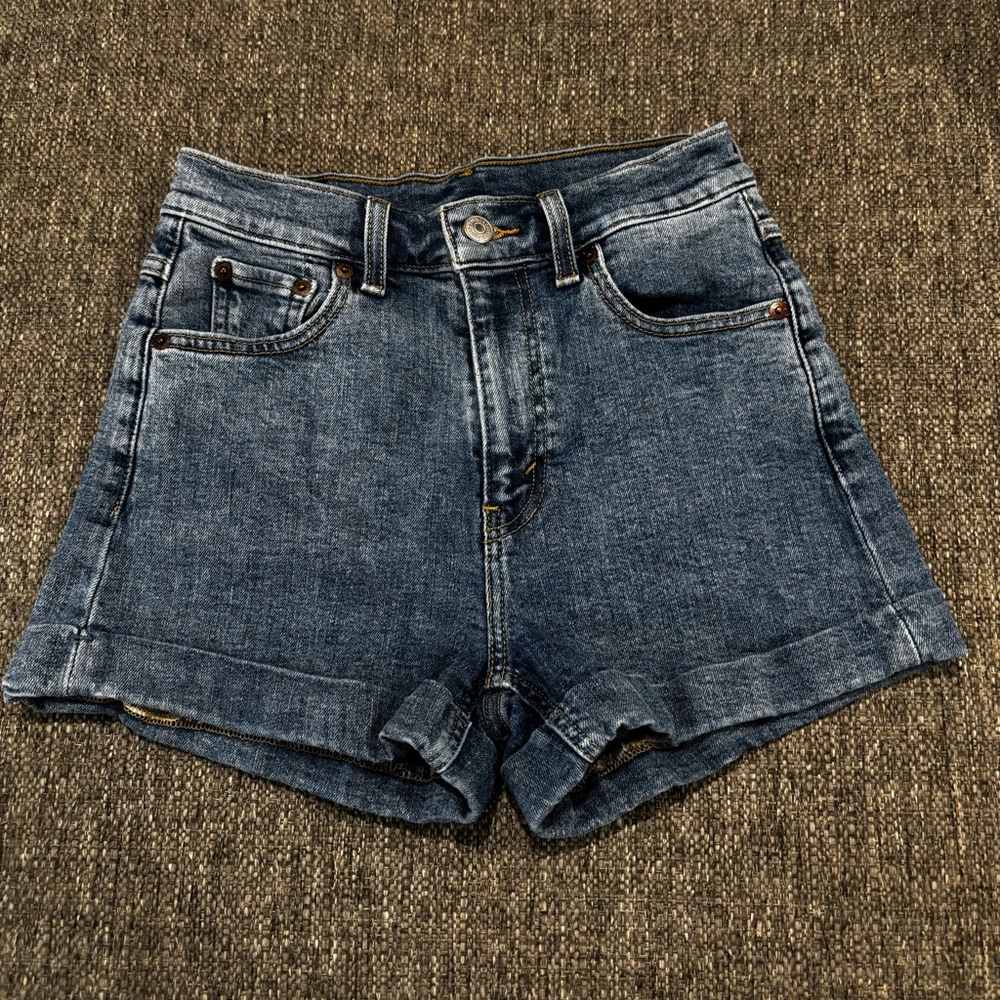 Levi's Blue Jean Denim Shorts Size 0 Mid Rise